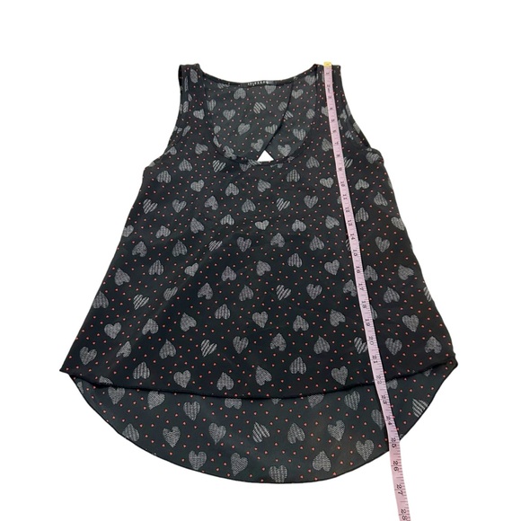 Bozzolo Sleeveless Heart Print High Low Open Back Red Black & White Top Size S - Picture 9 of 12